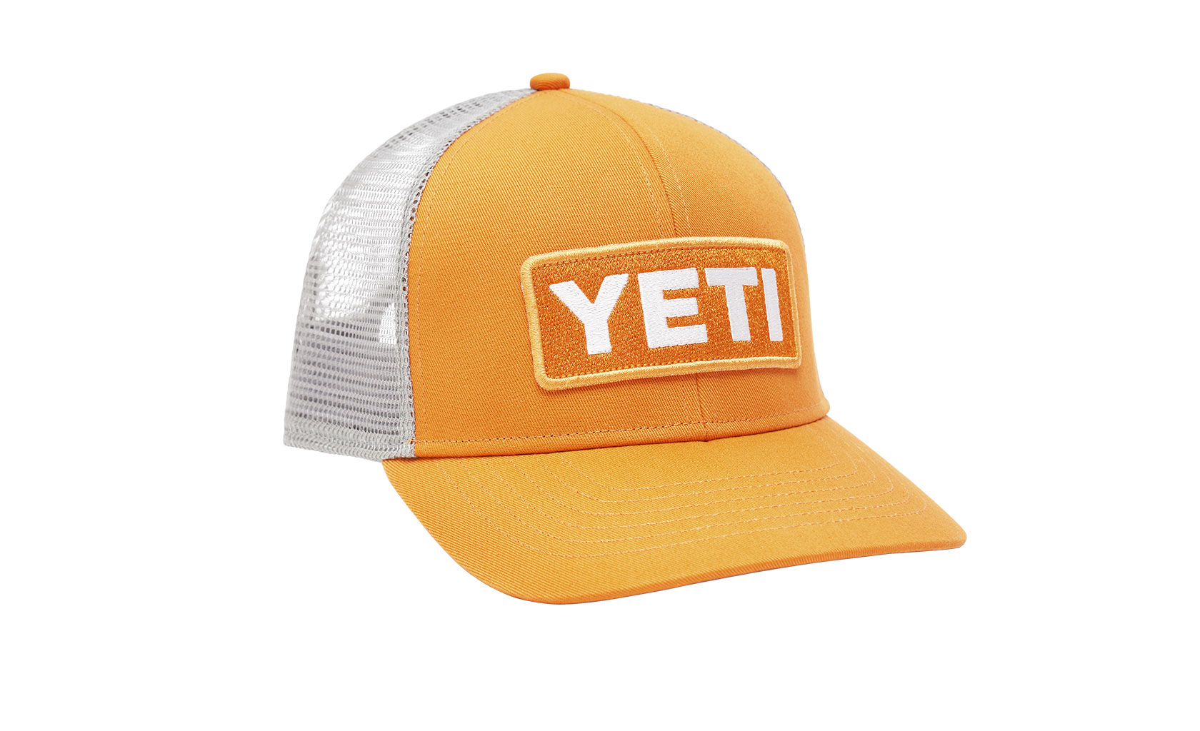 YETI / Mid-Pro Logo Badge Trucker Hat - King Crab Orange / White